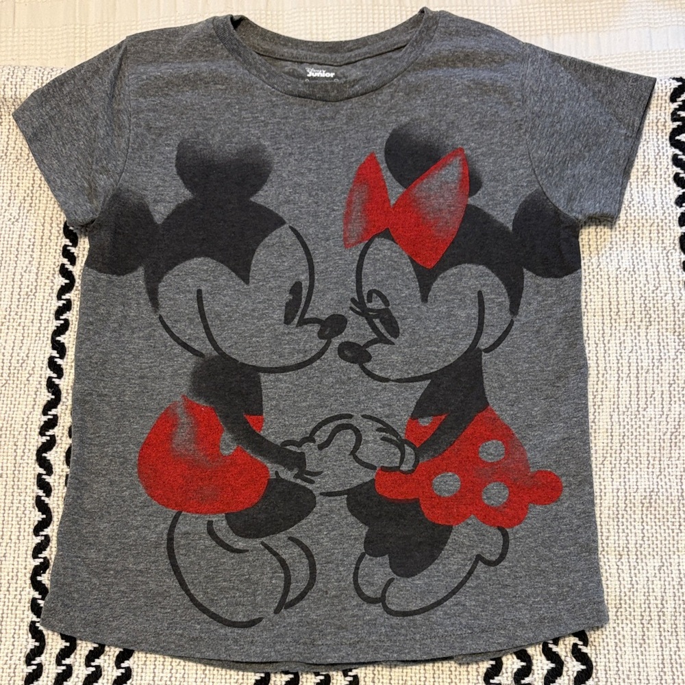 Disney Kids Gray and Red Mickey & Minnie T-Shirt